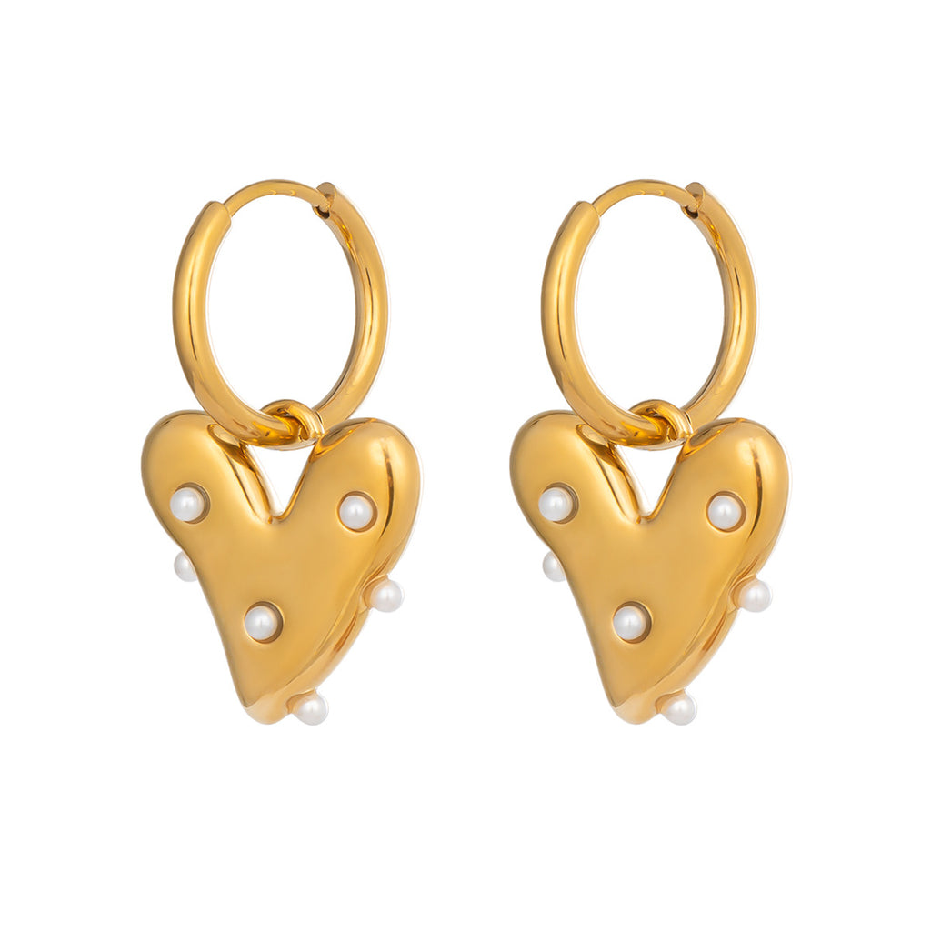 18K Gold Plated Heart Earrings