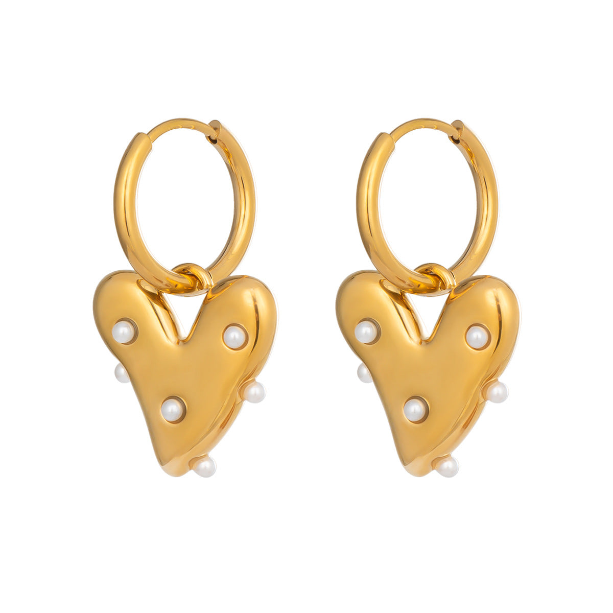 18K Gold Plated Heart Earrings