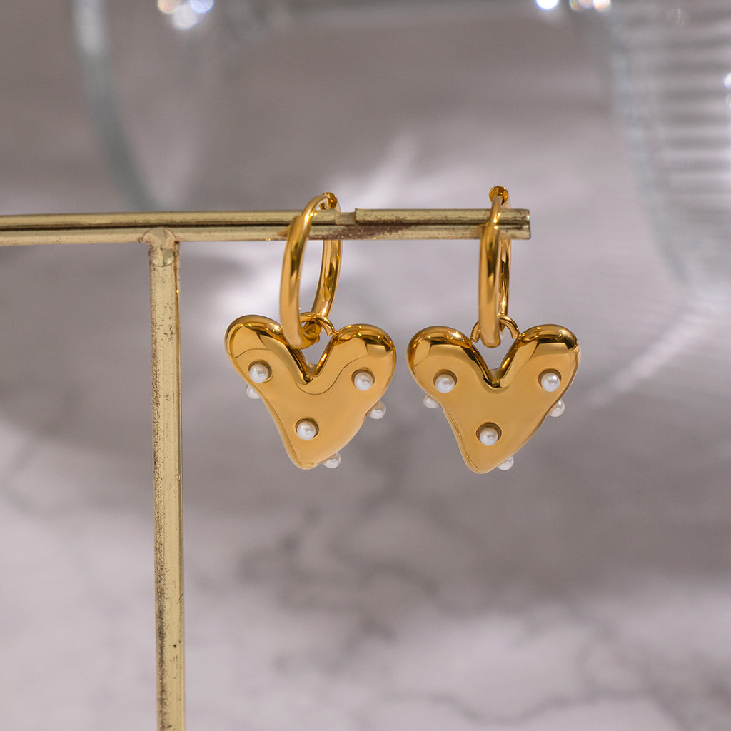 18K Gold Plated Heart Earrings