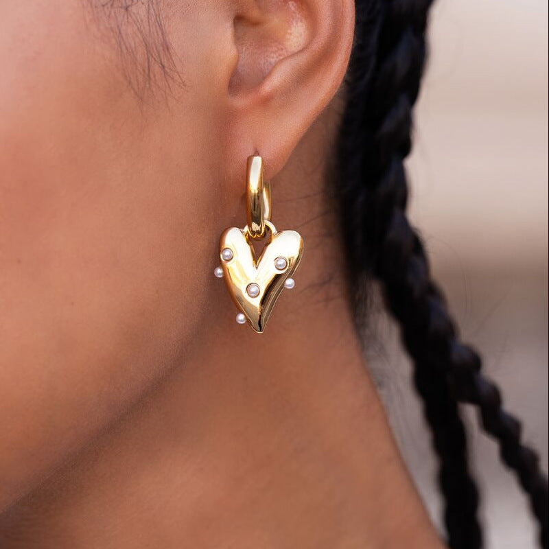 18K Gold Plated Heart Earrings