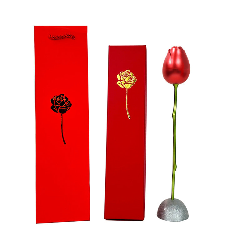 Metal Rose Flower Jewelry Box Combo With Box